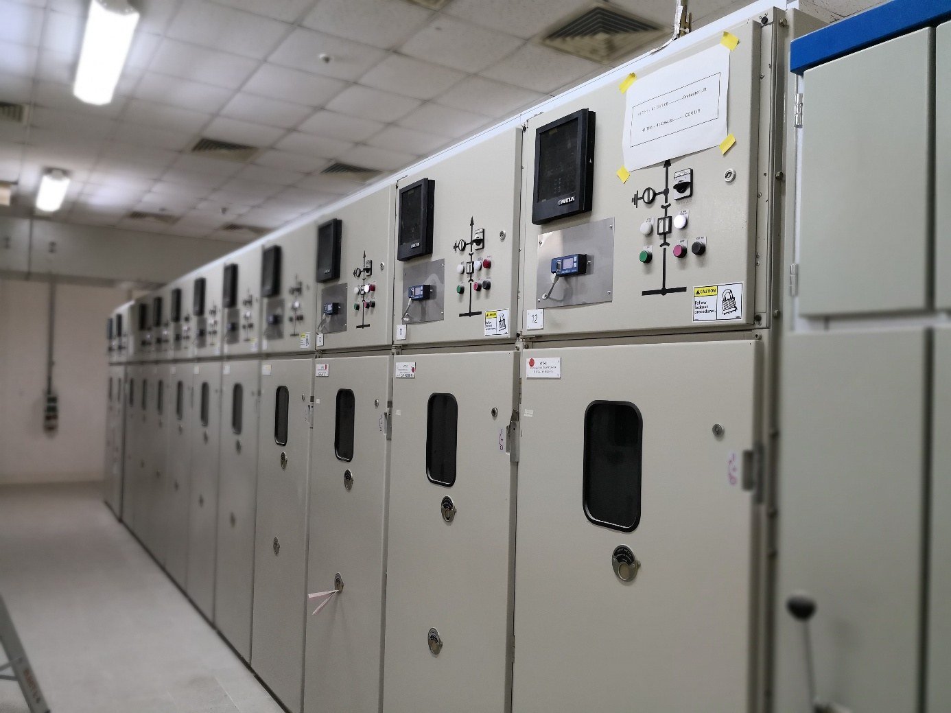 Industrial switchgear room